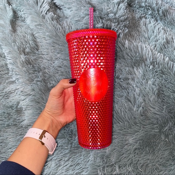 2019 Starbucks Christmas Hot Pink Studded Tumbler - Picture 2 of 6